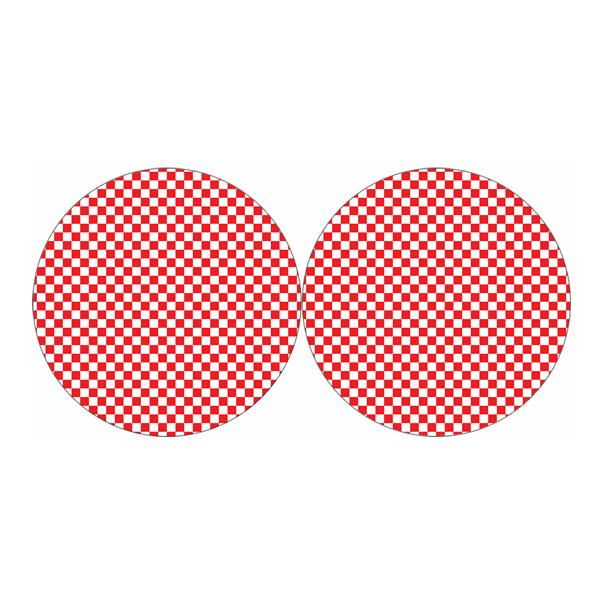 Red And White Checkered Pattern Print Car Coasters