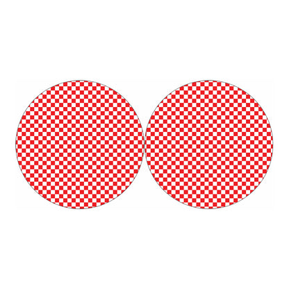 Red And White Checkered Pattern Print Car Coasters