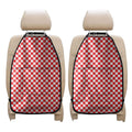 Red And White Checkered Pattern Print Car Seat Organizers
