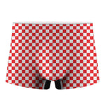 Red And White Checkered Pattern Print Men's Boxer Briefs