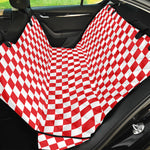 Red And White Checkered Pattern Print Pet Car Back Seat Cover