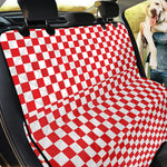 Red And White Checkered Pattern Print Pet Car Back Seat Cover