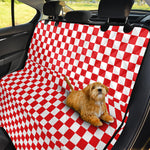 Red And White Checkered Pattern Print Pet Car Back Seat Cover