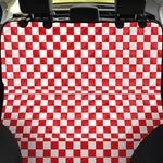 Red And White Checkered Pattern Print Pet Car Back Seat Cover