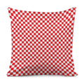 Red And White Checkered Pattern Print Pillow Cover