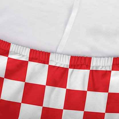 Red And White Checkered Pattern Print Sofa Cover