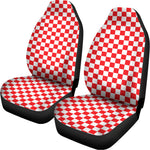 Red And White Checkered Pattern Print Universal Fit Car Seat Covers