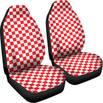 Red And White Checkered Pattern Print Universal Fit Car Seat Covers