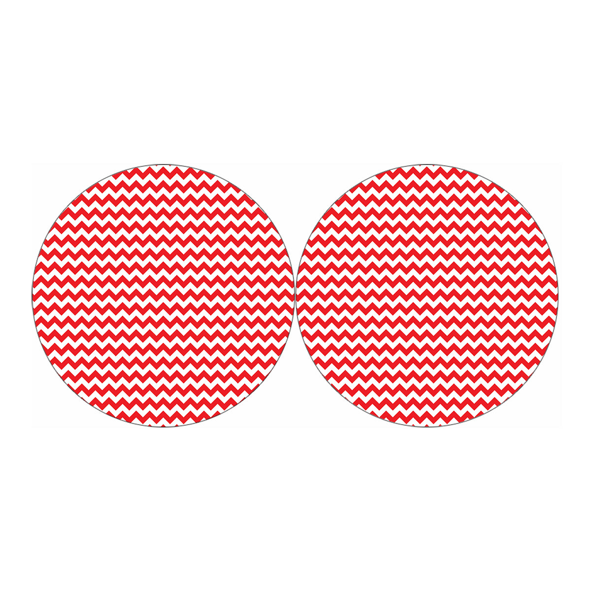 Red And White Chevron Pattern Print Car Coasters