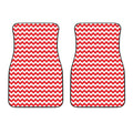 Red And White Chevron Pattern Print Front Car Floor Mats