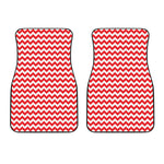 Red And White Chevron Pattern Print Front Car Floor Mats
