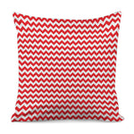 Red And White Chevron Pattern Print Pillow Cover
