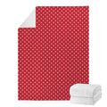 Red And White Christmas Dots Print Blanket