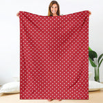 Red And White Christmas Dots Print Blanket
