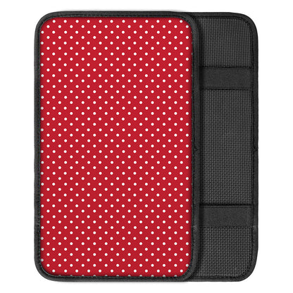 Red And White Christmas Dots Print Car Center Console Cover