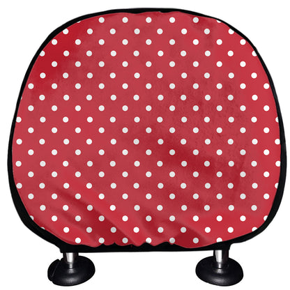 Red And White Christmas Dots Print Car Headrest Covers