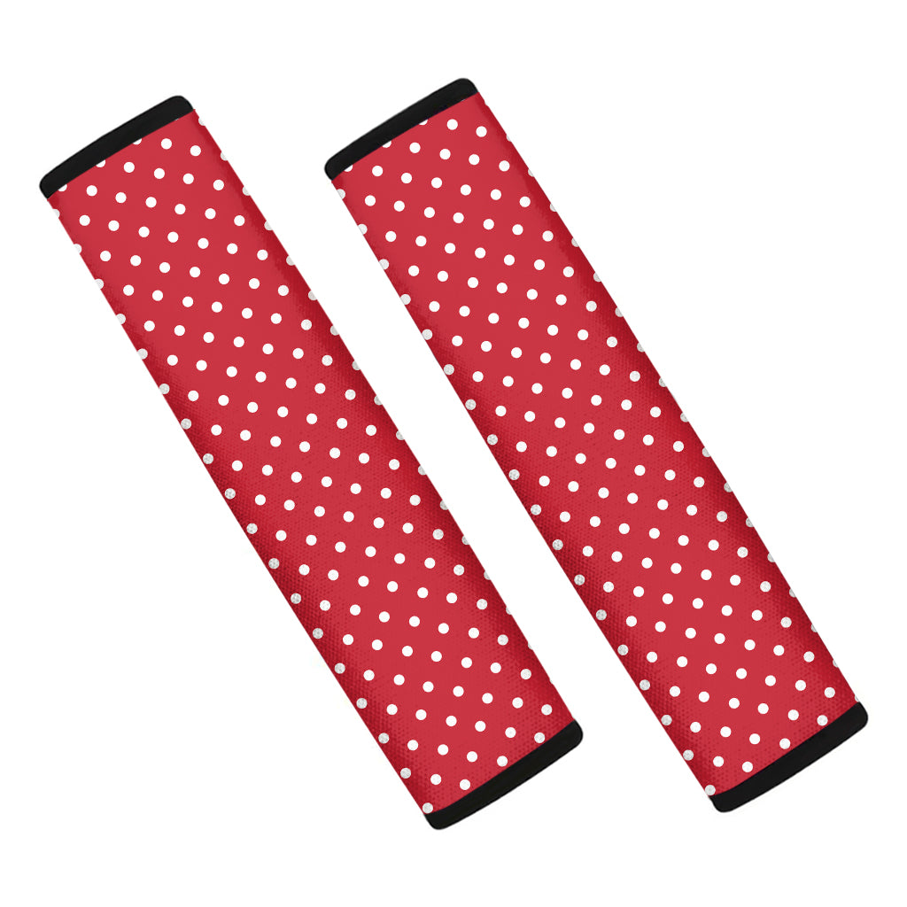 Red And White Christmas Dots Print Car Seat Belt Covers