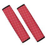 Red And White Christmas Dots Print Car Seat Belt Covers