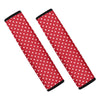 Red And White Christmas Dots Print Car Seat Belt Covers