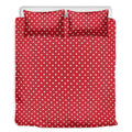 Red And White Christmas Dots Print Duvet Cover Bedding Set