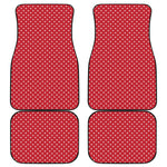 Red And White Christmas Dots Print Front and Back Car Floor Mats