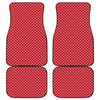 Red And White Christmas Dots Print Front and Back Car Floor Mats