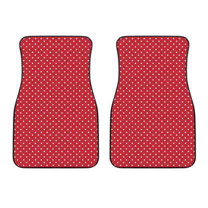 Red And White Christmas Dots Print Front Car Floor Mats