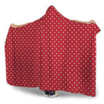 Red And White Christmas Dots Print Hooded Blanket