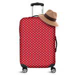 Red And White Christmas Dots Print Luggage Cover