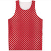 Red And White Christmas Dots Print Men's Tank Top