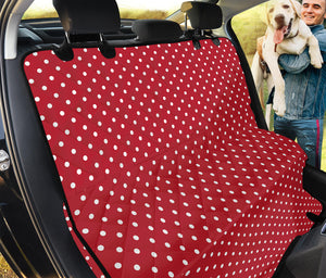 Red And White Christmas Dots Print Pet Car Back Seat Cover