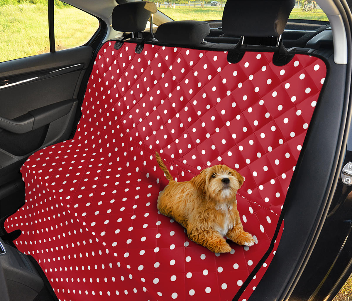 Red And White Christmas Dots Print Pet Car Back Seat Cover