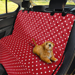 Red And White Christmas Dots Print Pet Car Back Seat Cover