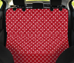 Red And White Christmas Dots Print Pet Car Back Seat Cover