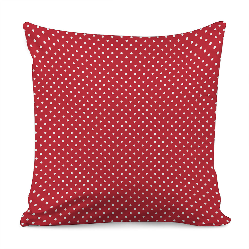 Red And White Christmas Dots Print Pillow Cover