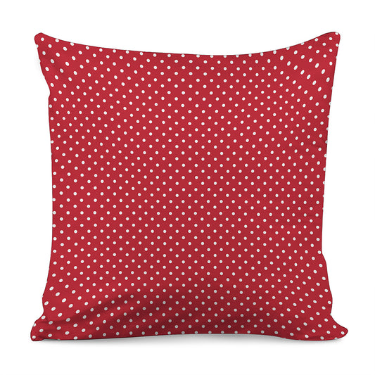 Red And White Christmas Dots Print Pillow Cover