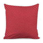Red And White Christmas Dots Print Pillow Cover