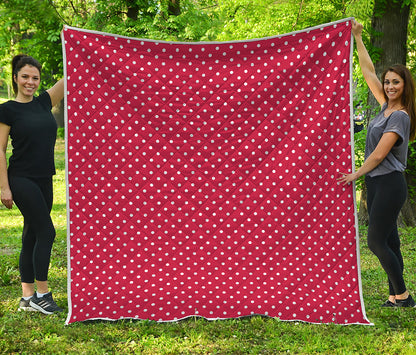 Red And White Christmas Dots Print Quilt