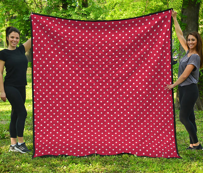 Red And White Christmas Dots Print Quilt