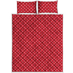 Red And White Christmas Dots Print Quilt Bed Set