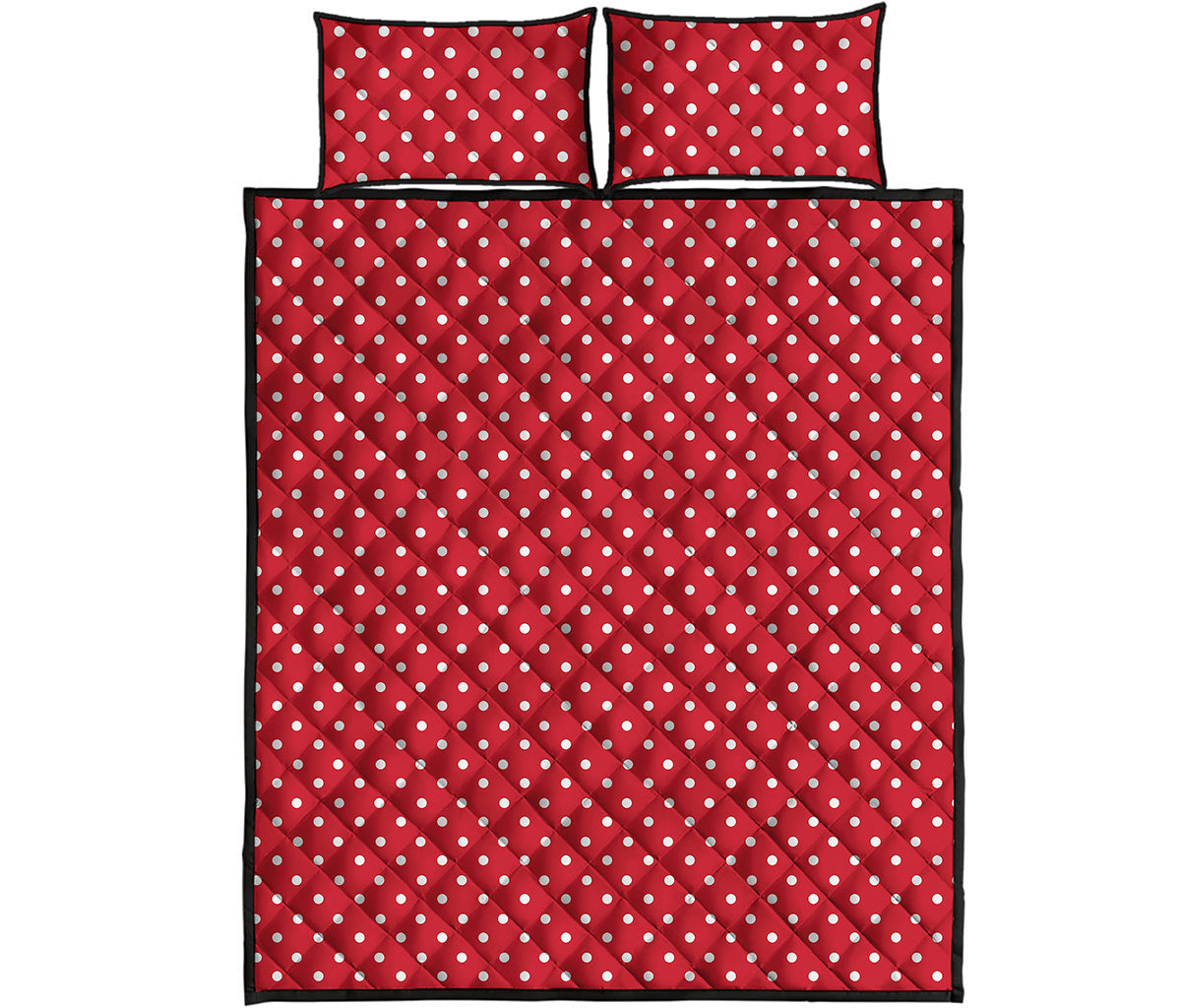 Red And White Christmas Dots Print Quilt Bed Set