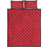 Red And White Christmas Dots Print Quilt Bed Set