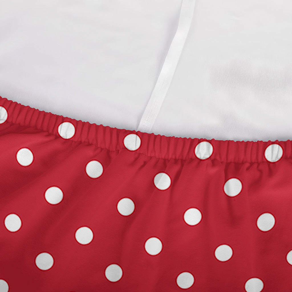 Red And White Christmas Dots Print Sofa Cover