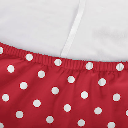 Red And White Christmas Dots Print Sofa Cover