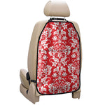 Red And White Damask Pattern Print Car Seat Organizers