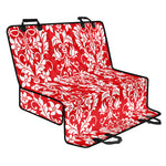 Red And White Damask Pattern Print Pet Car Back Seat Cover