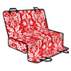 Red And White Damask Pattern Print Pet Car Back Seat Cover