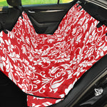 Red And White Damask Pattern Print Pet Car Back Seat Cover