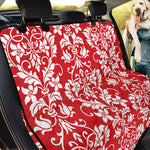 Red And White Damask Pattern Print Pet Car Back Seat Cover