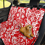 Red And White Damask Pattern Print Pet Car Back Seat Cover